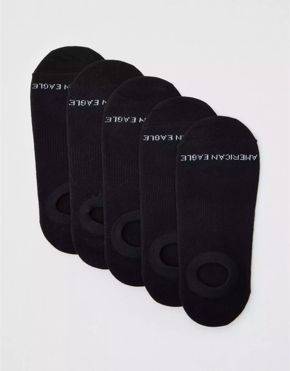 Chaussettes American Eagle AEO Invisible 5-Pack Noir Homme | JMS-20093499